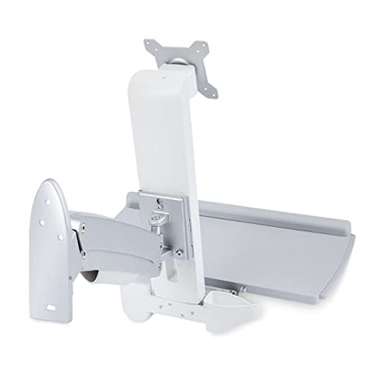 StarTech.com Wall Mount Workstation, Full Motion Sit Stand Desk w/Height Adjustable VESA Monitor Arm & Keyboard Tray, Ergonomic Wall Mounted Computer Workstation, Single Display, TAA - color: Silver, style: Wall Mount – Spring Arm