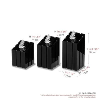 3 Piece Acrylic Ring Display Stand Ring Holder Jewelry Display Holders Showcase (Black) - color: Black