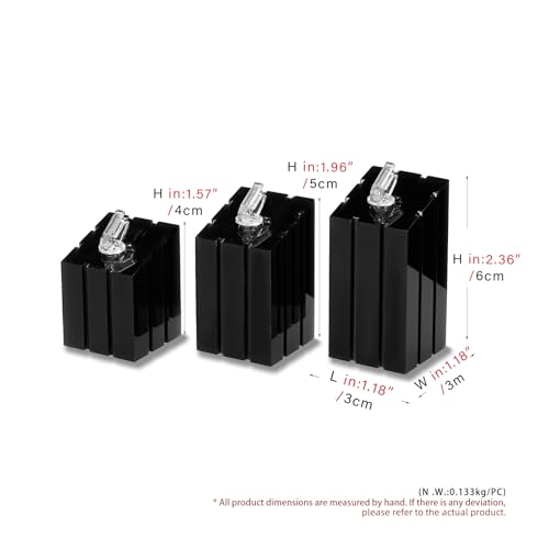 3 Piece Acrylic Ring Display Stand Ring Holder Jewelry Display Holders Showcase (Black) - color: Black