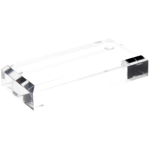 Plymor Clear Acrylic Rectangular Beveled Display Base, 4" W x 2" D x 0.75" H - size: 4" x 2" x 0.75"