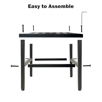Plant Stand Indoor Outdoor,18 Inch Square Metal Plant Stands Riser,Heavy Duty Wrought Iron Pedestal Holders for Large Flower Pot,Outside Rust-Proof Black Flower Display Shelf for Patio,1-Pack