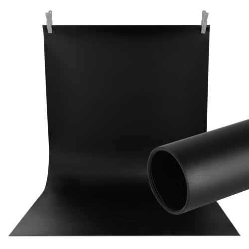 Meking 31.5x59.06 Inch PVC Backdrop, Matte Black Background for Photography Vinyl Backdrops for Product Photography,Portrait Shoots and Photo Studio - color: Matte||BLACK
