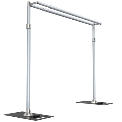 ALTSON Photo Backdrop Stand Heavy Duty 9.2x9.2Ft, Double Crossbar Pipe and Drape Stand Kit, Adjustable Metal Frame Background Stand with Flat Base for Wedding Party Birthday Photography Decoration