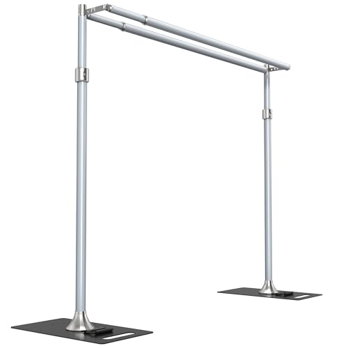ALTSON Photo Backdrop Stand Heavy Duty 9.2x9.2Ft, Double Crossbar Pipe and Drape Stand Kit, Adjustable Metal Frame Background Stand with Flat Base for Wedding Party Birthday Photography Decoration