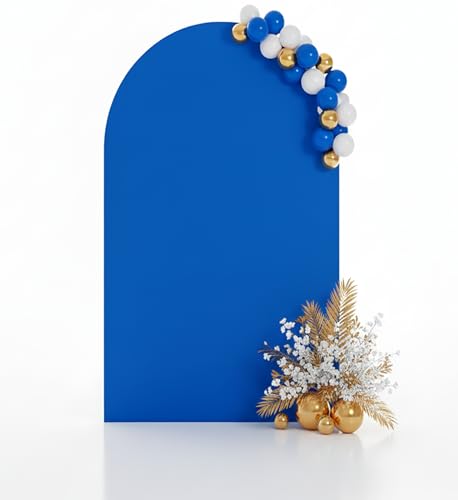 Double Sided 6.6FT Royal Blue Arch Backdrop Cover Spandex Fitted Stretchy Arch Covers for Wedding Birthday Party Bridal Baby Shower Ceremony - color: Royal Blue, size: 6.6FT