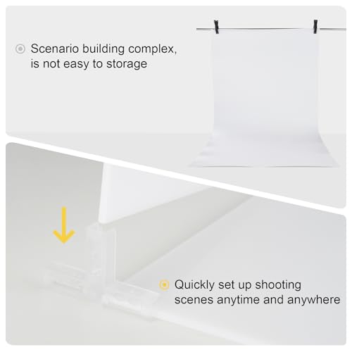 Meking Product Photography Backdrops Dual- Sided Matte and Reflective White Photo Background for Food, Makeup, Jewelry and Other Small Product, 2Pcs 15.7x11.8in Photo Backdrop Boards with 2Pcs Bracket