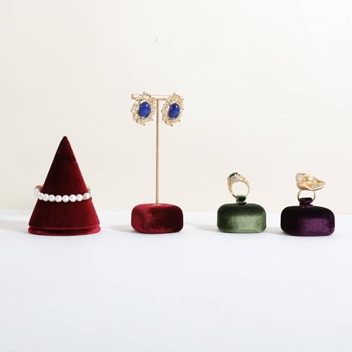 Velvet Earring T Bar Stand Jewelry Display, Earring Display Holder for Selling, Jewelry Storage Organizer【Red】 - color: Red