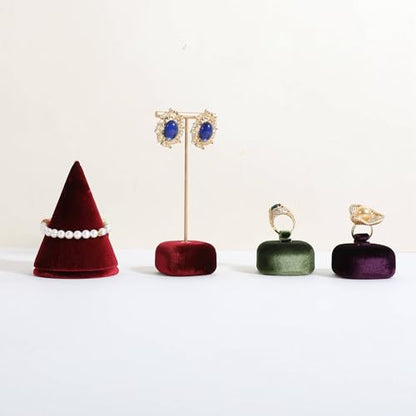 Velvet Earring T Bar Stand Jewelry Display, Earring Display Holder for Selling, Jewelry Storage Organizer【Red】 - color: Red