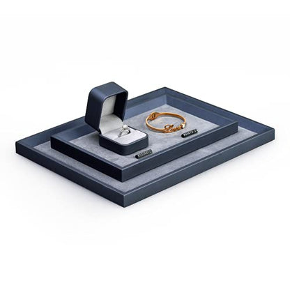 Oirlv Premium Leather Flat Jewelry Tray Jewelry Display Organizer Valet Tray for Nightstand or Dresser Organizer(Medium) - size: Medium