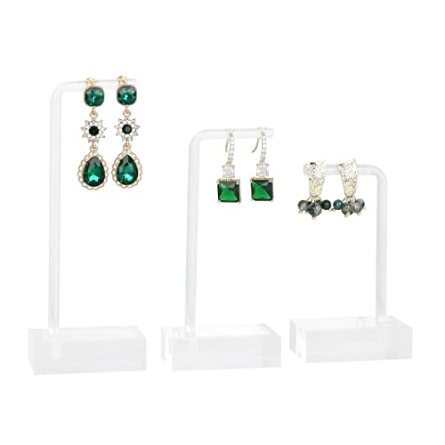 3pcs clear earring stand jewelry display for show, acrylic earring holder hanger for women, small earring jewelry display for selling Photo【Acrylic Earring L Stand-3pcs 】 - style: L bar