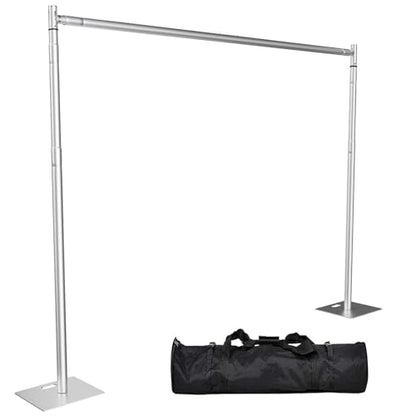 TOCRETOARE Heavy Duty Backdrop Stand, 10x10ft Pipe and Drape Backdrop Stand Kit with Adjustable Telescopic Poles Frame and Metal Base, Background Holder for Parties Wedding Birthday Photography Capacity of up to 22 lbs - size: 10x10FT-without Upgrade Clip