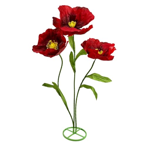 Giant Flowers for Decoration, 5.9 ft Large Artificial Flowers indoor/Outdoor, Giant Paper Flowers for Wedding, Birthday, Easter Party, Mother's Day Backdrop, Shop Window, Photography Props - color: Red, size: 1 Base