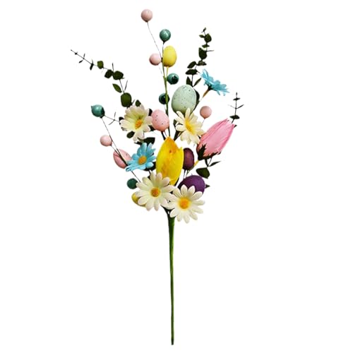 Easter Egg Flower, with Versatile Stem Decoration, 44x12cm, Easter Egg Stems Flowers, Floral Arrangement Supplies, Easy to Display and Long Lasting, for Vase, Table Centerpiece, Gathering - color: B