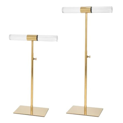 Acrylic Jewelry Towers - Stainless Steel Long Necklace Stand, Adjustable Height Tabletop Jewelry Organizer for Home & Boutique
