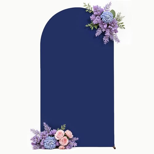 Navy Blue Arch Backdrop Cover for Wedding, 6FT Navy Blue Arch Cover Stretchy Backdrops, Double-Sided Arch Stand Covers for Wedding Ceremony, Baby Shower, Birthday Party Decoration - color: Navy Blue, size: 6FT