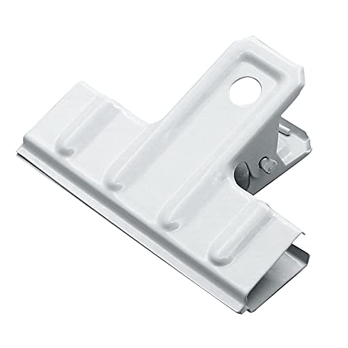 Coideal White Bull Clips Thickened - 10 Pack 3 Inch Long Large Metal Binder Paper Clips Clamps for Food Bags, Office & Home Kitchen (77 mm) - color: White