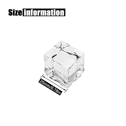 Fake Ice Cubes, 50 PCS 0.8" Fake Ice, Artificial Acrylic Crystal Diamonds for Vase Fillers, 20 mm Plastic Ice Cubes for Party, Wedding - color: 20 MM-50PCS
