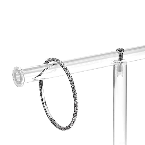 MOOCA Deluxe Clear Acrylic Jewelry Organizer, 2 Tier T-Bar Bracelet Holder, Acrylic Necklace Holder, Jewelry Holder, Jewelry Organizer Stand, Premium Quality with Enhanced Transparency - color: 2-Bar
