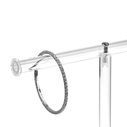 MOOCA Deluxe Clear Acrylic Jewelry Organizer, 2 Tier T-Bar Bracelet Holder, Acrylic Necklace Holder, Jewelry Holder, Jewelry Organizer Stand, Premium Quality with Enhanced Transparency - color: 2-Bar