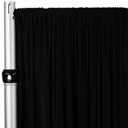 CVL 1 Pc, Spandex 4-Way Stretch Drape Curtain 12Ft H x 60" W - Black for Wedding Ceremony, Head Table Backdrop, Dessert Buffet, or Gift Opening Stage