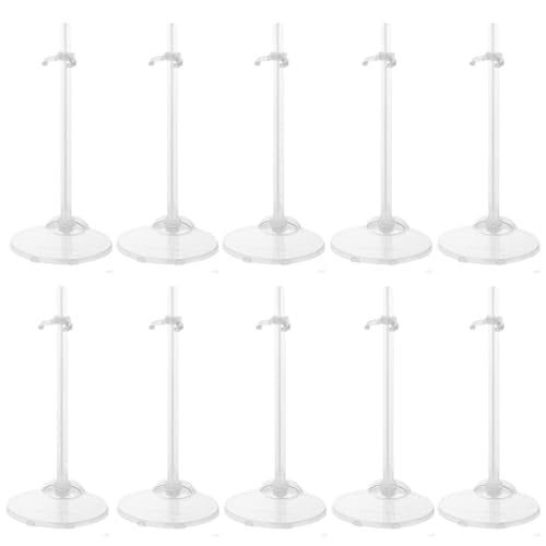 E-TING Transparent Dolls Holder Stand Support for 9inches-12inches Dolls - Pack of 10