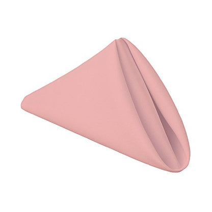 Gee Di Moda Cloth Napkins - 17 x 17 Inch Pink Dinner Napkins - Set of 12 Soft & Absorbent Washable Fabric Cloth Table Napkins with Hemmed Edges for Hotel Restaurant, Holiday Parties & Wedding - color: Pink