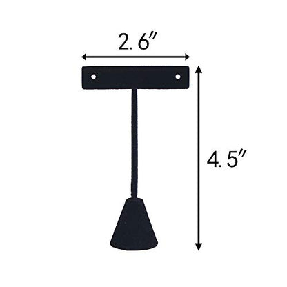 Coward 4Pcs/Set T-Shape Earring Stand, Stud Hoop Earring Display Holder Jewelry Organizer (4.5" H) - color: Black 4.5"H (4pcs)