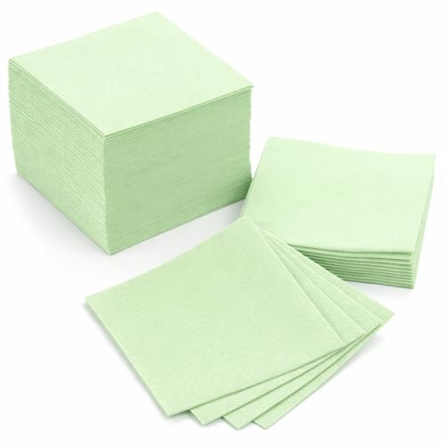 AMERICAN HOMESTEAD Cocktail Napkins - Premium 4.75"x4.75" Disposable Linen-Like Beverage Napkins - Bulk Square Party Bar Serviettes for Weddings, Parties, Events, and Daily Use - 100 Count - Pistachio - color: Pistachio, size: 4.75 x 4.75