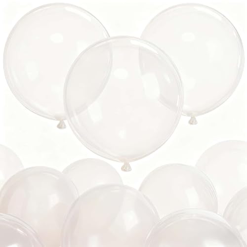 50 Pack Clear Balloons 24 Inch Clear Latex Balloon - Stunning and Versatile Decorations for Any Occasion - color: Clear, size: 24 inch