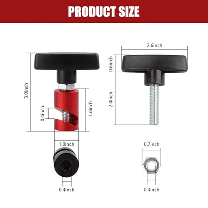 UGSHY 1 PC M12 x 1.25 Car Modification Hood Prop Accessories, Metal Anti-Pinch Vehicle Hood Prop Tool, Universal Automotive Hood Trunk Tailgate Lift Support Holder for Truck SUV Car (Red) - color: Red