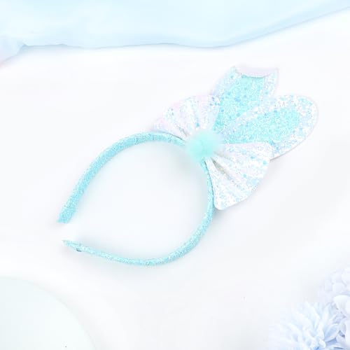 Totelux Easter Headband Bunny Ears Hair Band Glitter Sequins Rabbit Ears Hair Accessories for Women Girls Easter Party Favor Blue - color: Blue