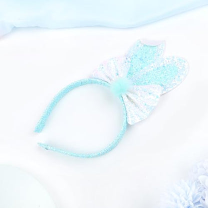 Totelux Easter Headband Bunny Ears Hair Band Glitter Sequins Rabbit Ears Hair Accessories for Women Girls Easter Party Favor Blue - color: Blue