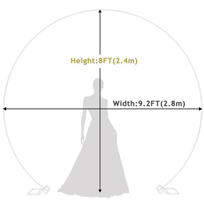 Wokceer 9.2FT Wedding Arch Round Backdrop Stand Wedding Arches for Ceremony Circle Balloon Arch Stand Frame Anniversary Birthday Party Valentine Celebration White - color: White, size: 9.2 FT