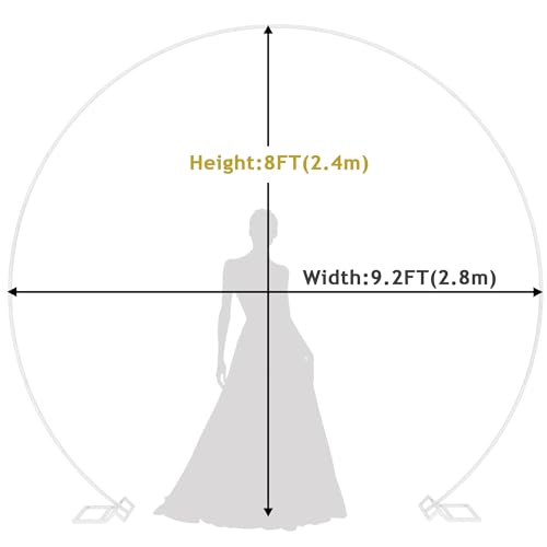 Wokceer 9.2FT Wedding Arch Round Backdrop Stand Wedding Arches for Ceremony Circle Balloon Arch Stand Frame Anniversary Birthday Party Valentine Celebration White - color: White, size: 9.2 FT