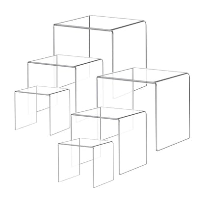 Acylic Riser Square Display Stand For Cupcakes, Arts and Crafts (Clear, 6P-4&5&6INCH) - color: Clear, size: 6P-4&5&6INCH