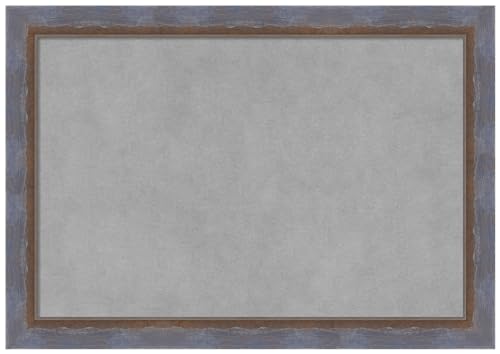 Amanti Art Blue Framed Magnetic Board 14x20 Small Vision Board for use with Magnets, 100% Metal Sheet to Display Items as Office Decor or for Home Organization in mudroom, Kitchen or Kids Room - color: Two Tone Blue Copper, size: 20"W x 14"H