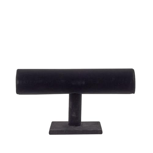 Juvale Necklace Display Stand & Bust Set - 2-Piece, Black Velvet, Modern Freestanding - Necklace Holder Stand & Bracelet Holder Display - Jewelry Showcase for Vendors & Photography
