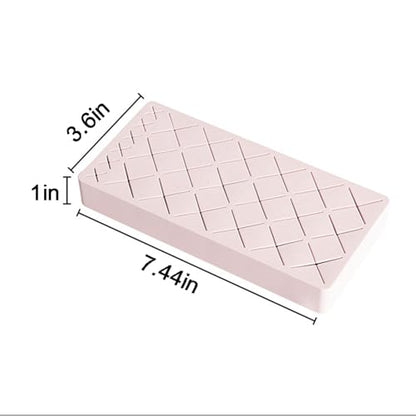Silicone Lipstick Holder 18+6 Slots, Cosmetic Organizer Stand Square Makeup Display Case for Brush Lip Eye Stick Nail Polish Brushes Eyebrow, Premium Cosmetic Organizer-Pink - color: Pink