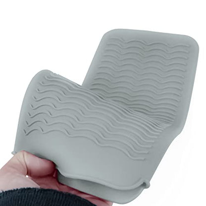 2PCS Silicone Heat Resistant Mat Pouch for Hair Straightener, Curling Iron, Flat Iron and Hot Hair Tools Grey 2 Pack - color: Grey, size: 2 Pack