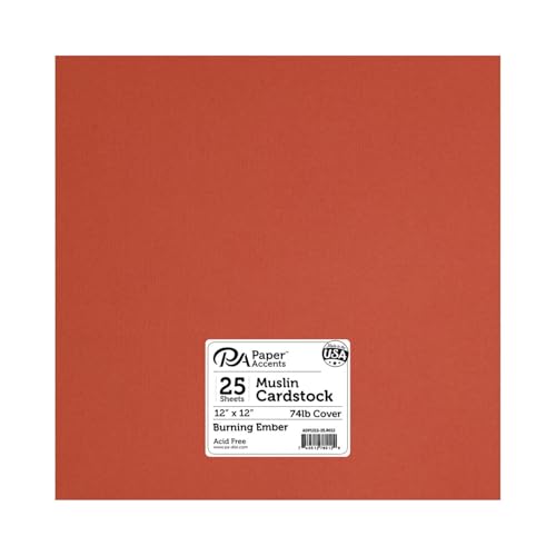 Cdstk Muslin 12x12 74lb Burning Ember - color: Burning Ember