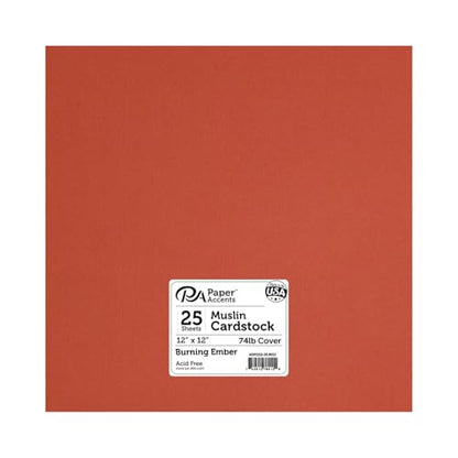 Cdstk Muslin 12x12 74lb Burning Ember - color: Burning Ember