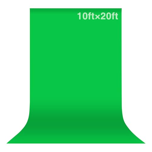 Green Screen Backdrop, 10x20ft (WxH) Photography Chromakey Greenscreen Background Sheet, Polyester Collapsible Green Backdrop Curtain for Streaming, Meeting, Photo Studio, Video Recording - color: Green, size: 10x20 FT