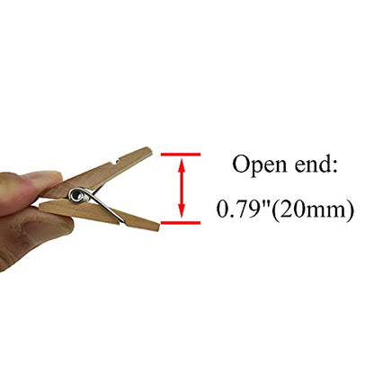HAHIYO Wooden Clothes Pins Clothespins Small Do NOT Fall Apart 1.38x0.47 inches Length 35 Pack Sturdy Strong Springs No Rust No Discoloration for Laundry Bathroom DIY Craft Photos Food Opened Bags - size: Natural Wood 1.38x0.47 inches 35 Pack