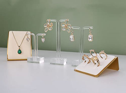 3pcs acrylic T bar earring display stand for show, retail hanging earring holder for online business, transparent jewelry Photography Props【Acrylic Earring T Stand-3pcs 】 - style: T bar