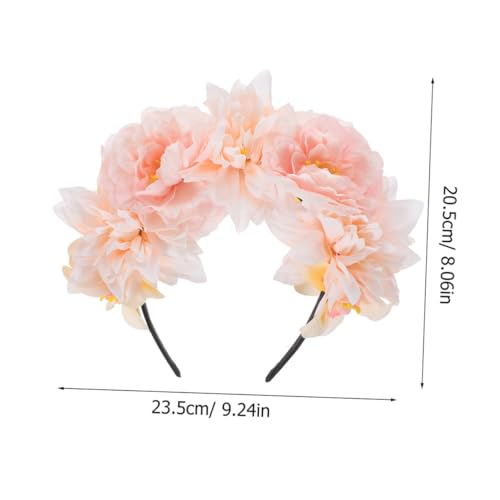 Tofficu 2pcs Vintage Floral Headbands Double-sided Simulation Flowers Hair Accessories for Women Photo Props Flower Girl Headpiece