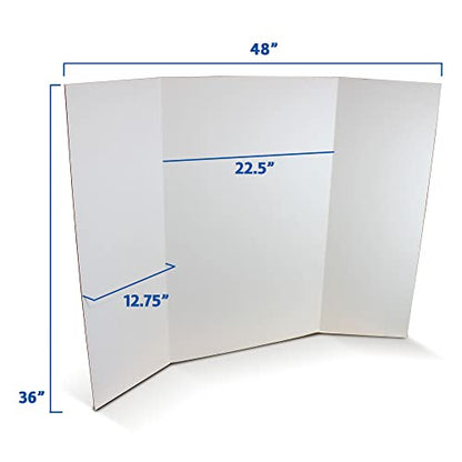 Flipside Products 36” x 48” Project Boards for Presentations, Science Fair, School Projects, Event Displays and Trifold Picture Board, Proudly Made in USA - Clay White - 24 Pack - color: Clay White, size: 24 Pack
