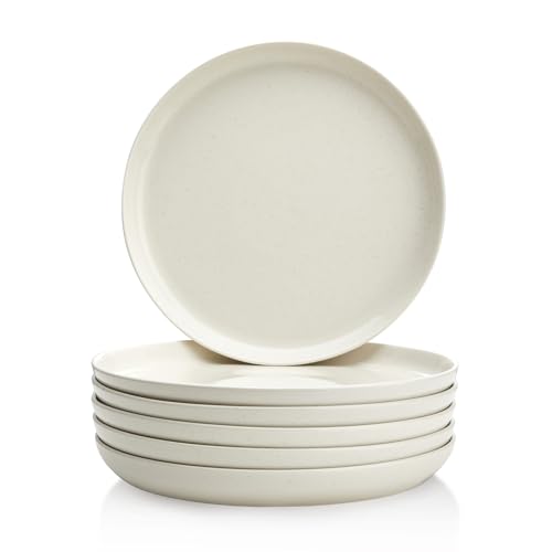 Sweese Porcelain Dessert Plates 7.4 Inch Set of 6 - Dove Gray Salad Plates, Dishwasher Microwave Safe, Smooth Glaze - color: Light Grey, size: 7.4 Inch