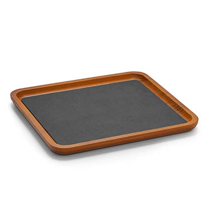 Oirlv Solid Wood Jewelry Tray Jewelry Display Holder Showcase Jewelry Display Organizer (Large, Grey) - color: Grey, size: 13.78"x 9.45"x 0.59"