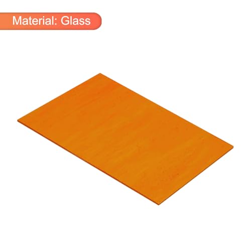 MECCANIXITY Stained Glass Sheet Mosaic Tile 7.9 Inch x 5.9 Inch Orange Stained Glass Sheets for Crafts DIY Art Project - color: Orange