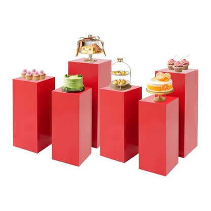 3PCS Metal Square Pedestal Stands, White Dessert Table Cube Display Pillars, Wedding Party Art Decor Display Column for Patios, Corridors and Entrances (23.62-31.5in) - size: 23.62-31.5in